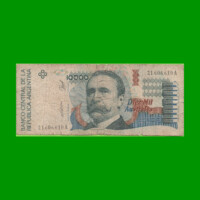 BILLETE DE AUSTRALES, 10.000 AUSTRALES, BOT 2878, AÑO 1989, ESTADO BUENO.-