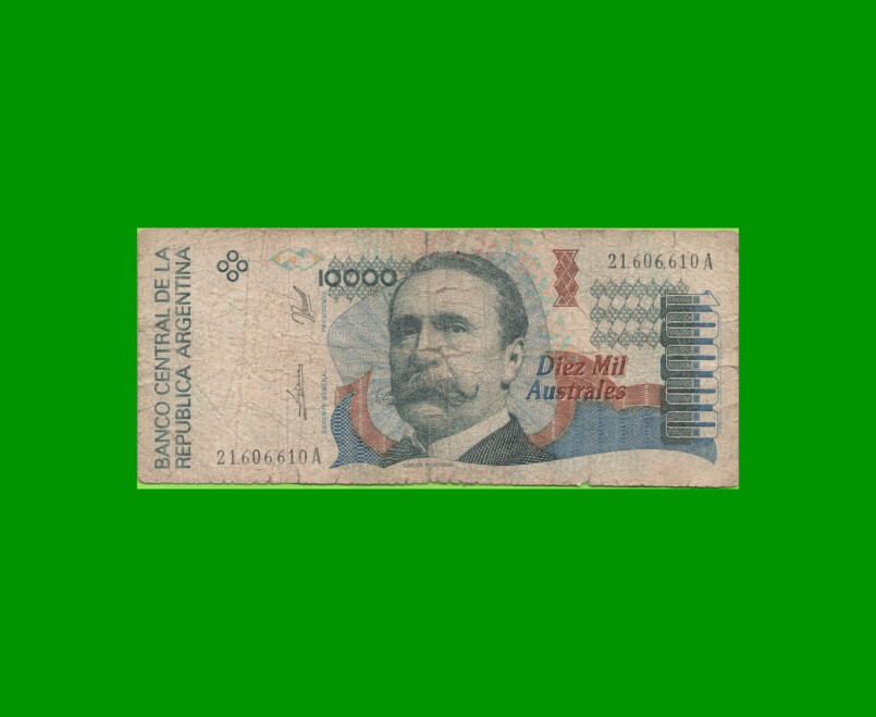 BILLETE DE AUSTRALES, 10.000 AUSTRALES, BOT 2878, AÑO 1989, ESTADO BUENO.-