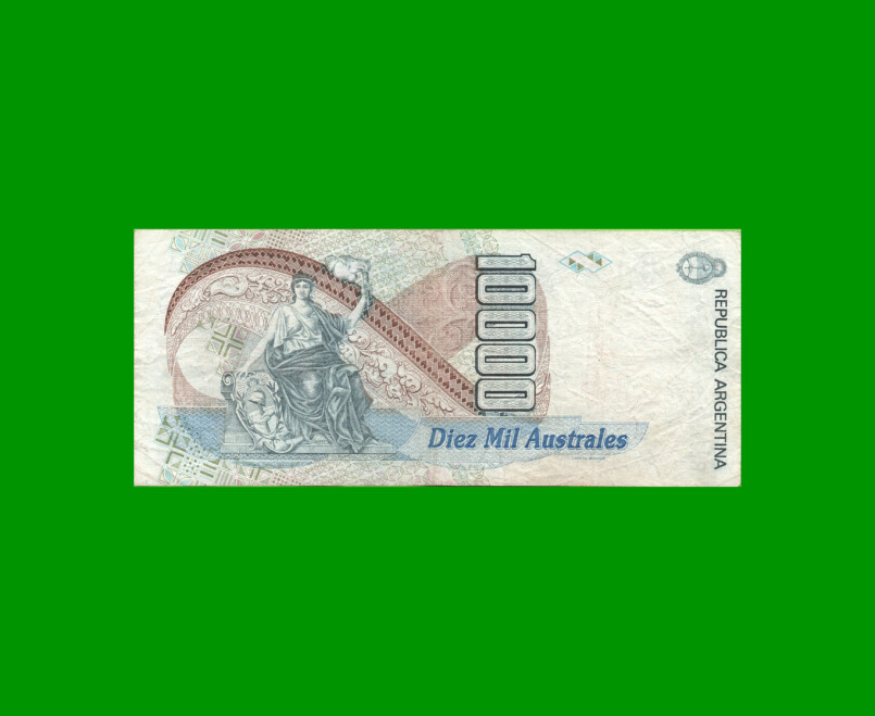 BILLETE DE AUSTRALES, 10.000 AUSTRALES, BOT 2878, AÑO 1989, ESTADO MUY BUENO- .- - Imagen 2
