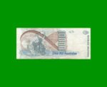 BILLETE DE AUSTRALES, 10.000 AUSTRALES, BOT 2878, AÑO 1989, ESTADO MUY BUENO- .- - Imagen 2