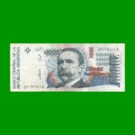BILLETE DE AUSTRALES, 10.000 AUSTRALES, BOT 2878, AÑO 1989, ESTADO MUY BUENO- .-