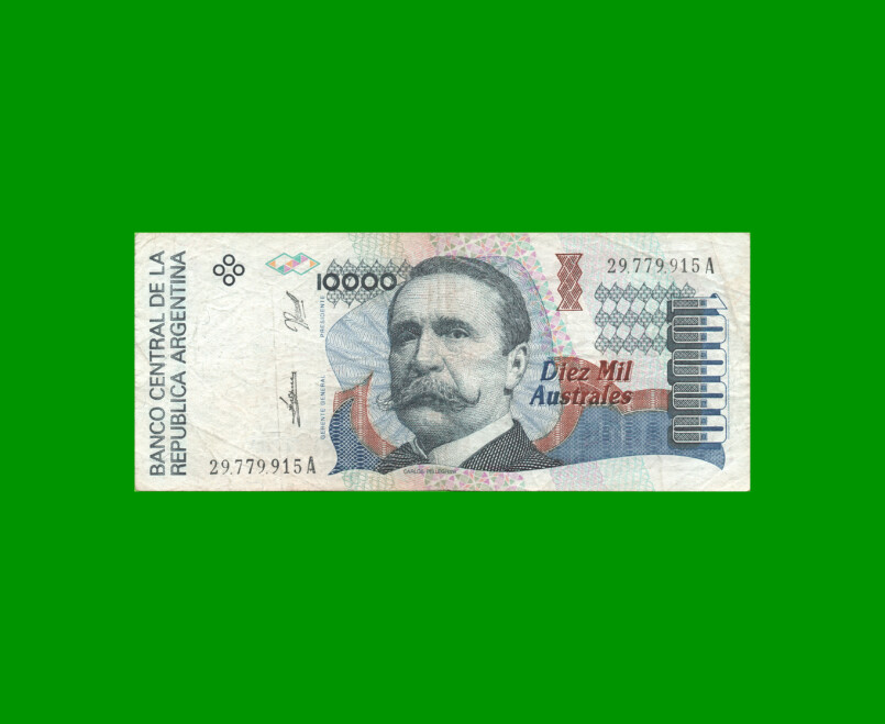 BILLETE DE AUSTRALES, 10.000 AUSTRALES, BOT 2878, AÑO 1989, ESTADO MUY BUENO- .-