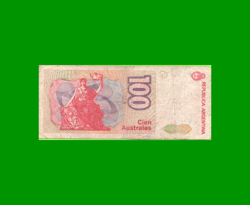 BILLETE DE AUSTRALES, 100 AUSTRALES, BOT 2839, AÑO 1987, ESTADO BUENO- .- - Imagen 2