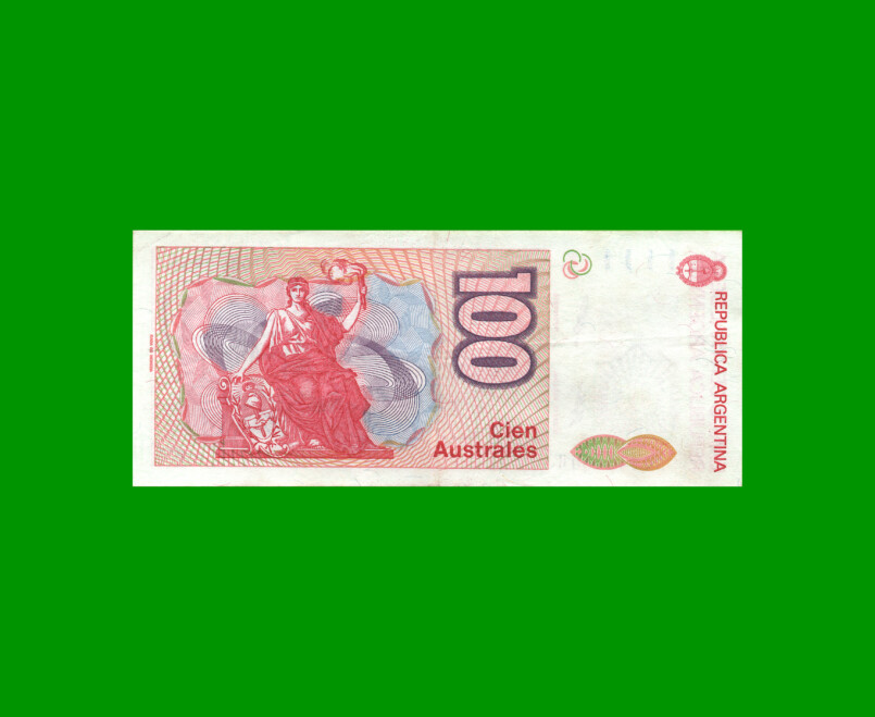 BILLETE DE AUSTRALES, 100 AUSTRALES, BOT 2840, AÑO 1988, ESTADO EXCELENTE- .- - Imagen 2