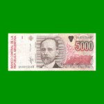 BILLETE DE AUSTRALES, 5.000 AUSTRALES, BOT 2866, AÑO 1989, ESTADO MUY BUENO- .-