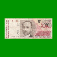 BILLETE DE AUSTRALES, 5.000 AUSTRALES, BOT 2871, AÑO 1991, ESTADO BUENO.-