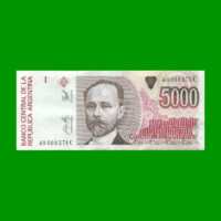 BILLETE DE AUSTRALES, 5.000 AUSTRALES, BOT 2871, AÑO 1991, ESTADO EXCELENTE+.-