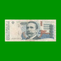 BILLETE DE AUSTRALES, 10.000 AUSTRALES, BOT 2879, AÑO 1990, ESTADO BUENO.-
