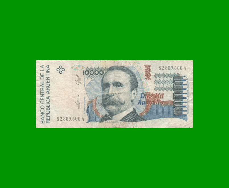 BILLETE DE AUSTRALES, 10.000 AUSTRALES, BOT 2879, AÑO 1990, ESTADO BUENO.-
