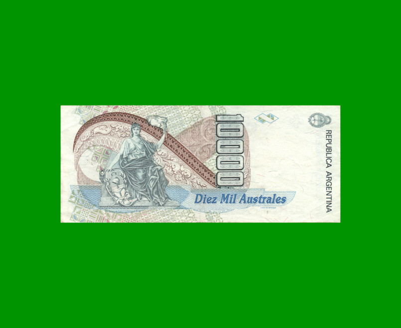 BILLETE DE AUSTRALES, 10.000 AUSTRALES, BOT 2879, AÑO 1990, ESTADO MUY BUENO.- - Imagen 2
