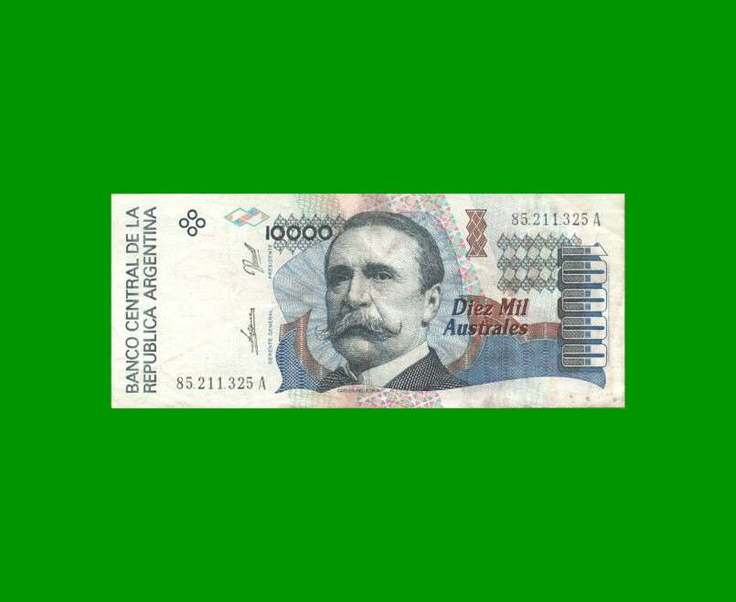 BILLETE DE AUSTRALES, 10.000 AUSTRALES, BOT 2879, AÑO 1990, ESTADO MUY BUENO.-