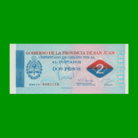 BONO DE SAN JUAN $ 2,00, EC 425, AÑO 1995, ESTADO SIN CIRCULAR.-