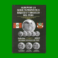 ALBUM VACIO DE PERU PARA MONEDAS SERIE RIQUEZA Y ORGULLO, EDICION AÑO 2017, ESTADO NUEVO.-