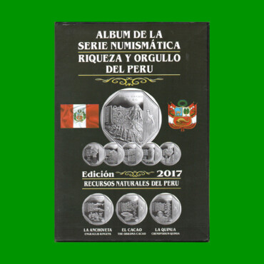 ALBUM VACIO DE PERU PARA MONEDAS SERIE RIQUEZA Y ORGULLO, EDICION AÑO 2017, ESTADO NUEVO.-
