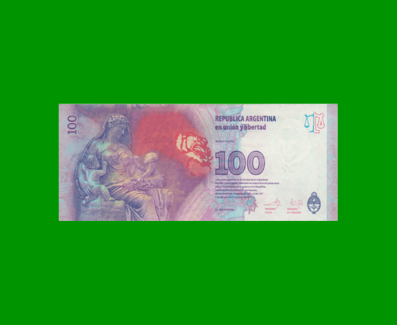 PESOS 3er DISEÑO $100,00, BOT 4310, AÑO 2014, ESTADO EXCELENTE- .- - Imagen 2