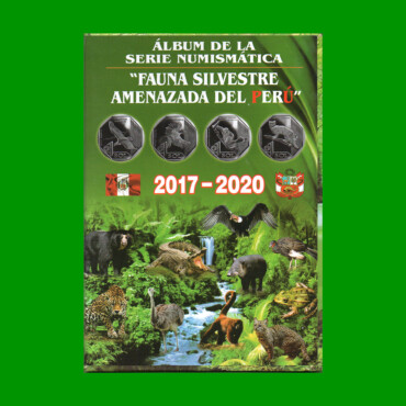 ALBUM VACIO DE PERU PARA MONEDAS SERIE FAUNA AMENAZADA, AÑOS 2017/2020, ESTADO NUEVO.-