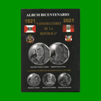 ALBUM VACIO DE PERU PARA MONEDAS, BICENTENARIO 1821-2021, ESTADO NUEVO.-