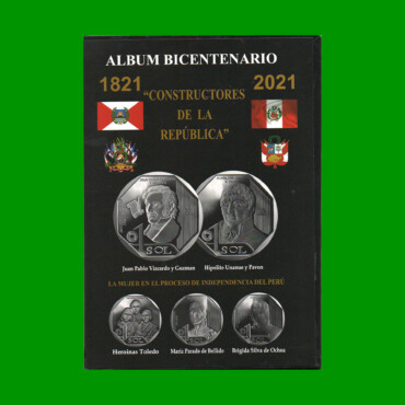 ALBUM VACIO DE PERU PARA MONEDAS, BICENTENARIO 1821-2021, ESTADO NUEVO.-