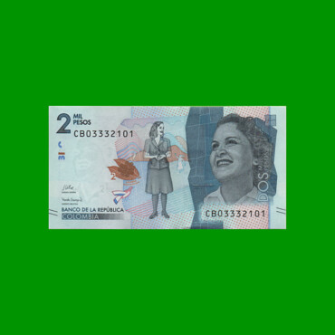 BILLETE DE COLOMBIA $ 2.000,00, PICK NEW, AÑO 2021, ESTADO SIN CIRCULAR.-