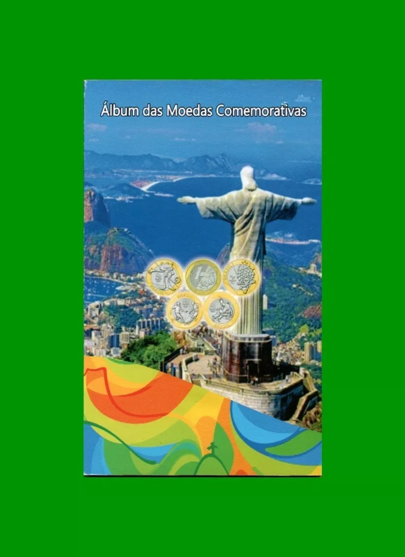 ALBUM VACIO DE BRASIL PARA MONEDAS CONMEMORATIVAS, JUEGOS OLIMPICOS RIO DE JANEIRO, AÑO 2014/2016, ESTADO NUEVO.-