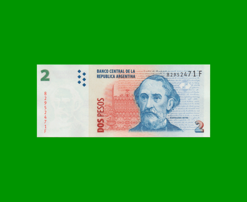 PESOS CONVERTIBLES 2do DISEÑO $2,00, BOT 3221, AÑO 2006, ESTADO SIN CIRCULAR.-