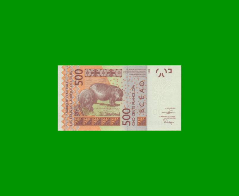 BILLETE DE AFRICA DEL OESTE FRANCESA - SENEGAL 500 FRANCOS, PICK 719K, ESTADO SIN CIRCULAR.- - Imagen 2