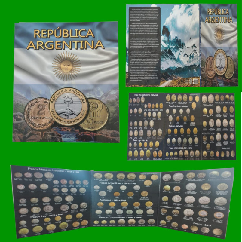 ALBUM VACIO PARA MONEDAS DE ARGENTINA, EXCELENTE CALIDAD, ESTADO NUEVO.- - Imagen 5