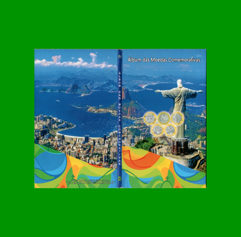 ALBUM VACIO DE BRASIL PARA MONEDAS CONMEMORATIVAS, JUEGOS OLIMPICOS RIO DE JANEIRO, AÑO 2014/2016, ESTADO NUEVO.- - Imagen 3