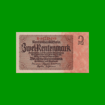 BILLETE DE ALEMANIA 2 RENTENMARK, PICK 174b, ESTADO SIN CIRCULAR.-
