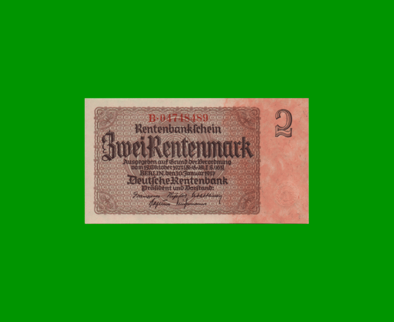 BILLETE DE ALEMANIA 2 RENTENMARK, PICK 174b, ESTADO SIN CIRCULAR.-