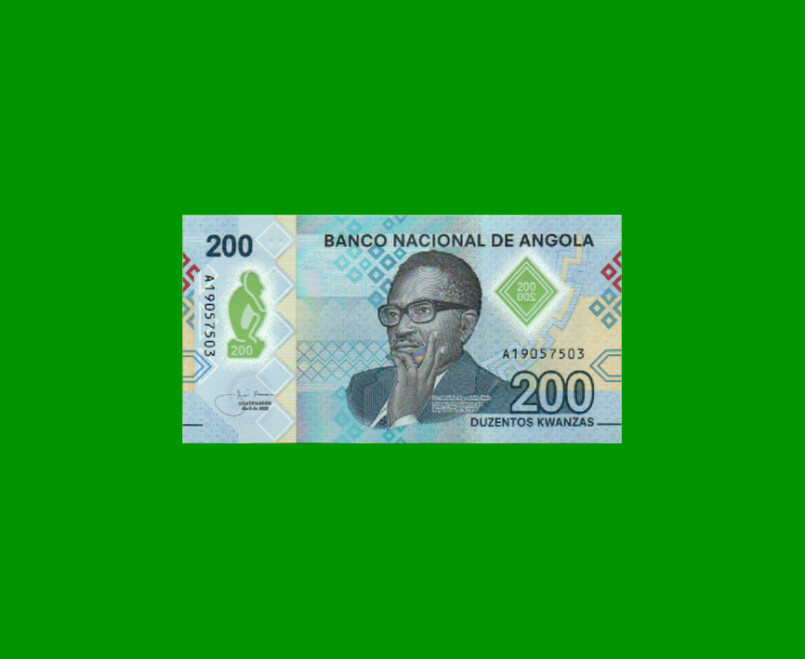 BILLETE DE ANGOLA 200 KWANZAS, POLYMERO, PICK 160, AÑO 2020, ESTADO SIN CIRCULAR.-