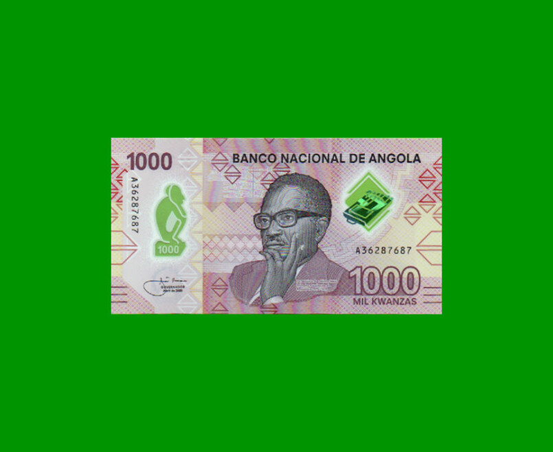 BILLETE DE ANGOLA 1.000 KWANZAS, POLYMERO, PICK 162, AÑO 2020, ESTADO SIN CIRCULAR.-