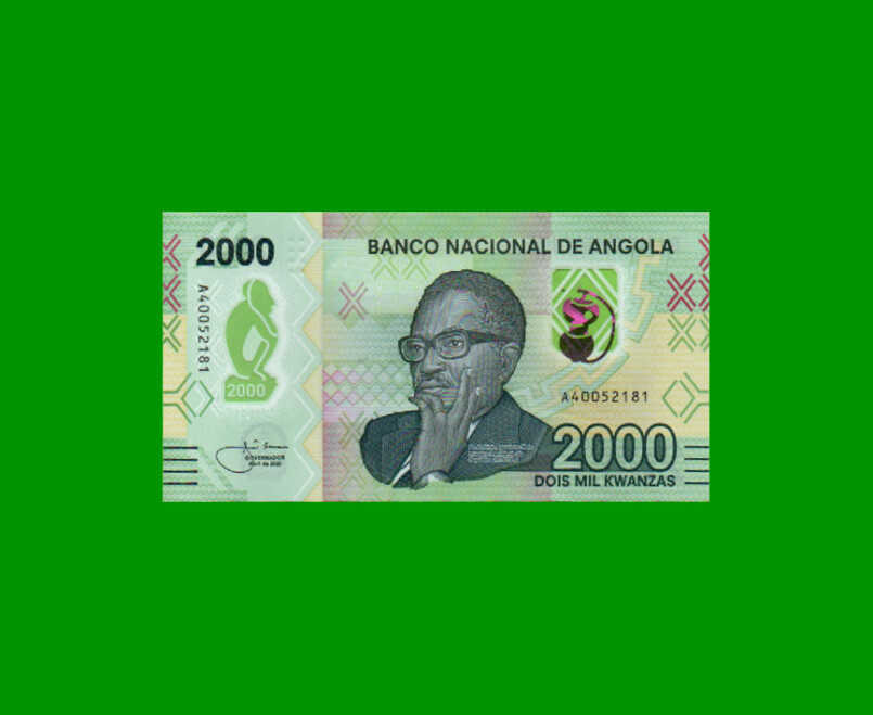 BILLETE DE ANGOLA 2.000 KWANZAS, POLYMERO, PICK 163, AÑO 2020, ESTADO SIN CIRCULAR.-