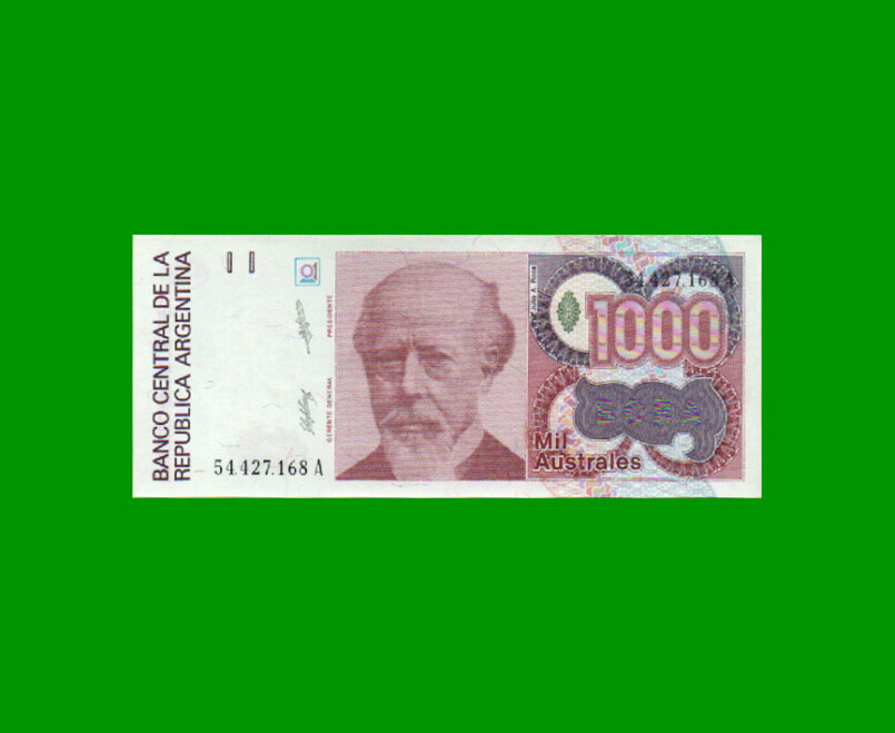 BILLETE DE AUSTRALES, 1.000 AUSTRALES, BOT 2854a, AÑO 1989, ESTADO SIN CIRCULAR.-