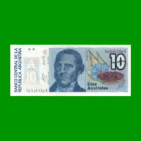 BILLETE DE AUSTRALES, 10 AUSTRALES, BOT 2819, AÑO 1986, ESTADO SIN CIRCULAR.-