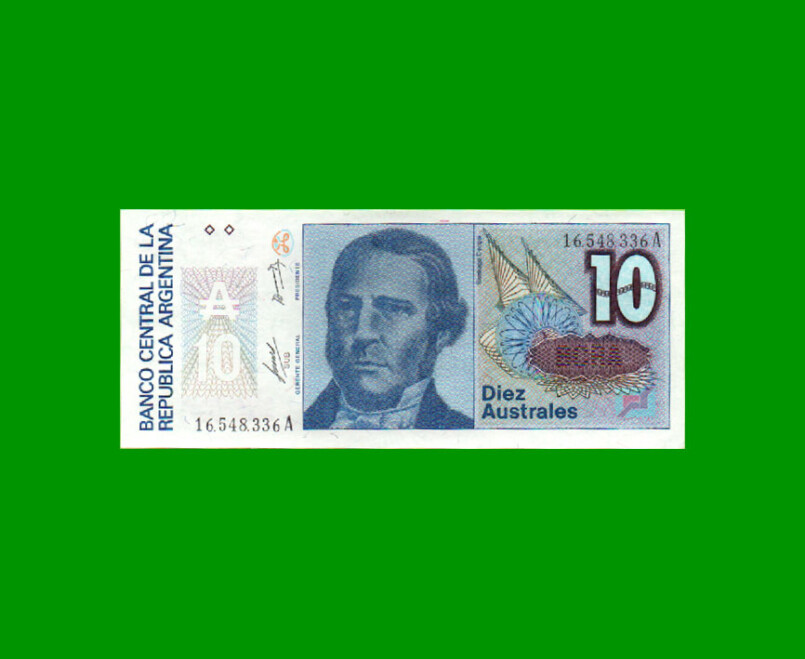 BILLETE DE AUSTRALES, 10 AUSTRALES, BOT 2819, AÑO 1986, ESTADO SIN CIRCULAR.-