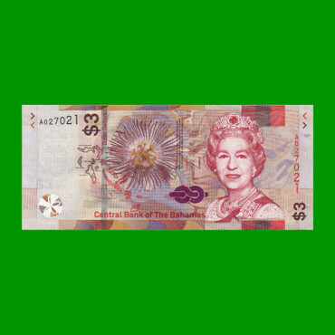 BILLETE DE BAHAMAS 3 DOLARES, PICK NEW, AÑO 2019, ESTADO SIN CIRCULAR.-