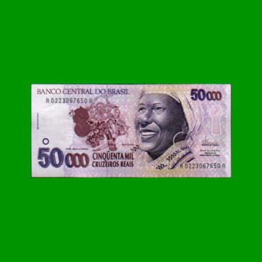 BILLETE DE BRASIL 50.000 CRUZEIROS, BAHIANA, PICK 242, AÑO 1994, ESTADO EXCELENTE +.-