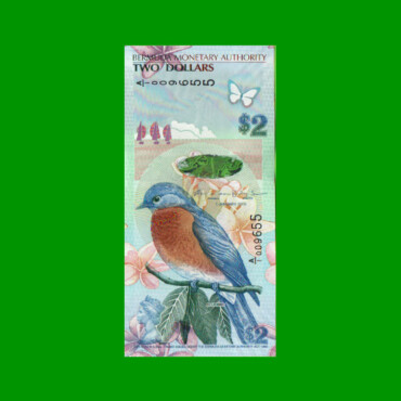 BILLETE DE BERMUDA 2 DOLARES, HIBRIDO, PICK 57, ESTADO SIN CIRCULAR.-