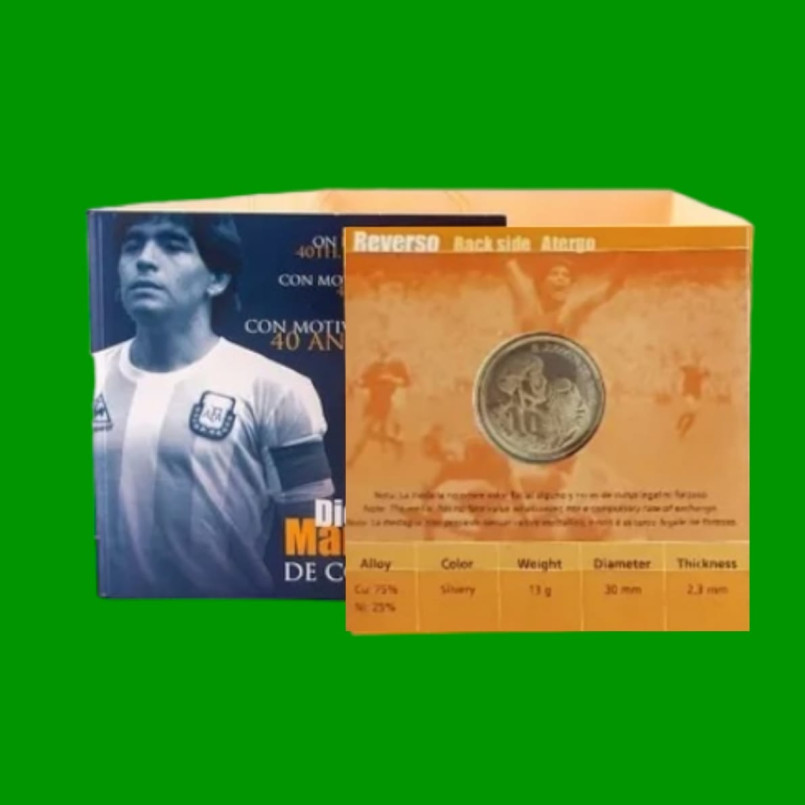 MEDALLA EN BLISTER, DIEGO ARMANDO MARADONA, CONMEMORATIVA, AÑO 2000, ESTADO NUEVA.- - Imagen 4