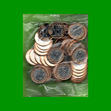 BOLSA DE (50) MONEDAS DE BRASIL, 1 REAL, AÑO 2019, CONMEMORATIVA COLIBRI, ESTADO NUEVAS.-