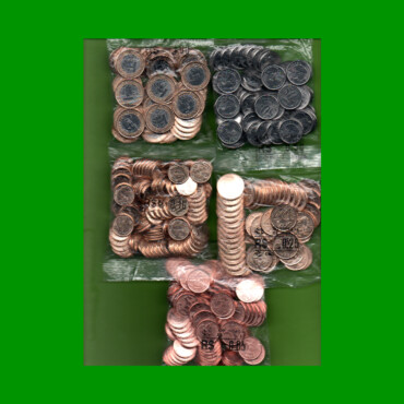 BRASIL 5 BOLSAS DE MONEDAS DE 0,05; 0,10; 0,25; 050 Y 1 Reales, AÑO 2021, NUEVAS.-