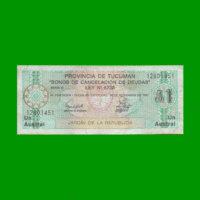 BONO DE TUCUMAN 1,00 AUSTRAL, EC 099, AÑO 1988, ESTADO MUY BUENO.-