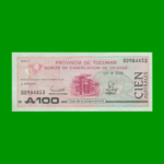 BONO DE TUCUMAN 100,00 AUSTRALES, EC 120, AÑO 1989, ESTADO SIN CIRCULAR.-