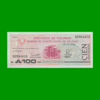 BONO DE TUCUMAN 100,00 AUSTRALES, EC 120, AÑO 1989, ESTADO SIN CIRCULAR.-