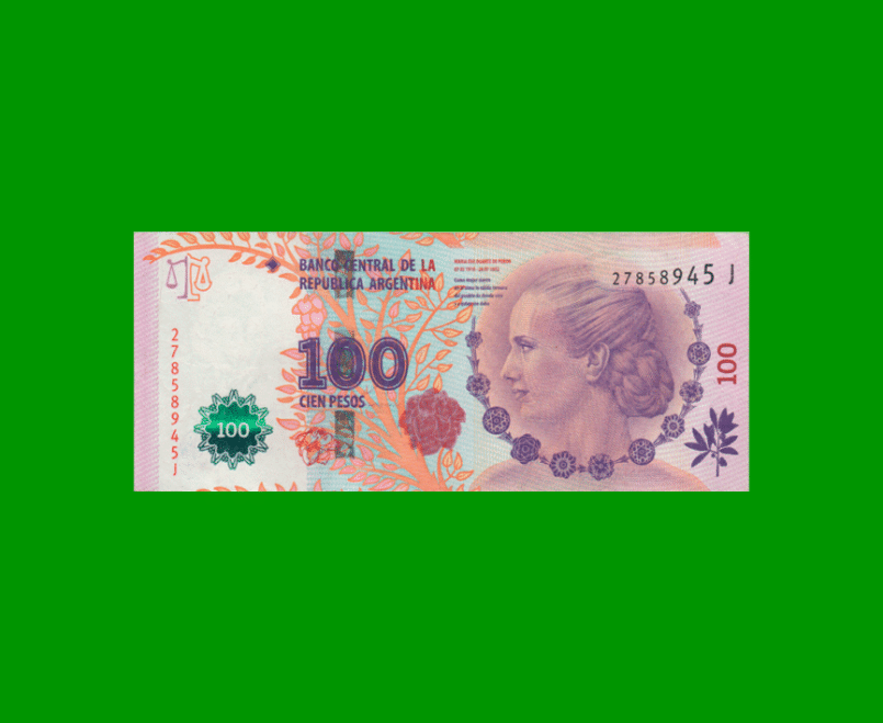 PESOS 3er DISEÑO $100,00, BOT 4310, AÑO 2014, ESTADO MUY BUENO+ .-