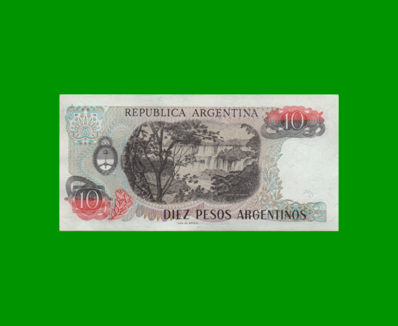 PESOS ARGENTINOS $10,00, BOT 2614, AÑO 1984, ESTADO SIN CIRCULAR.- - Imagen 2