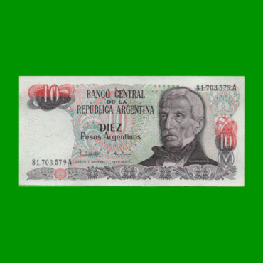 PESOS ARGENTINOS $10,00, BOT 2614, AÑO 1984, ESTADO SIN CIRCULAR.-