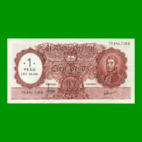 MONEDA NACIONAL $100,00 RESELLADO A $1,00 PESOS LEY 18.188, BOT 2203, AÑO 1969, ESTADO SIN CIRCULAR.-