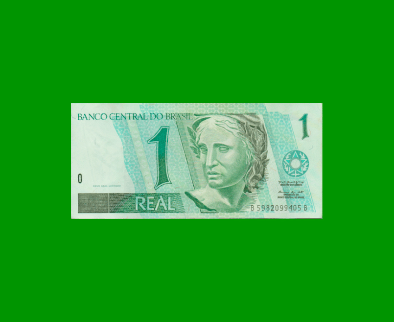 BILLETE DE BRASIL 1 REAL, PICK 243Ae, AÑO 1999, ESTADO SIN CIRCULAR .-